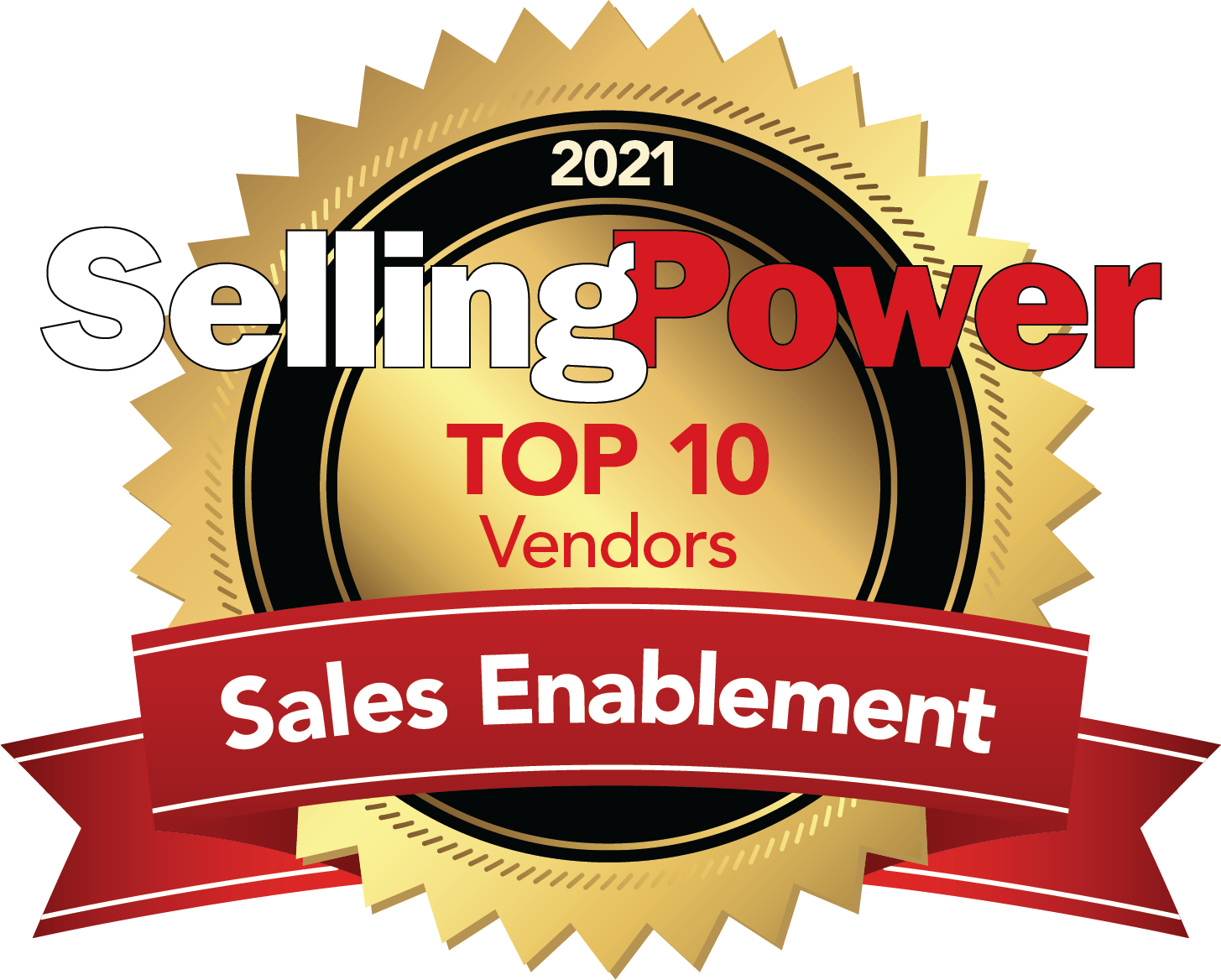 Logo for the Selling Power Top Sales Enablement Vendors in 2021