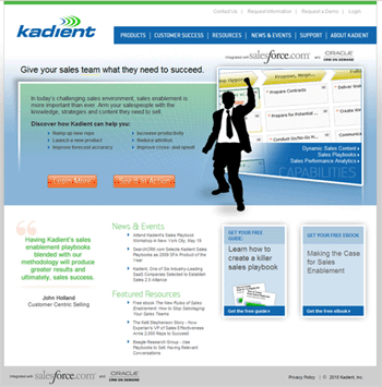 Screenshot of Kadient's Website Homepage