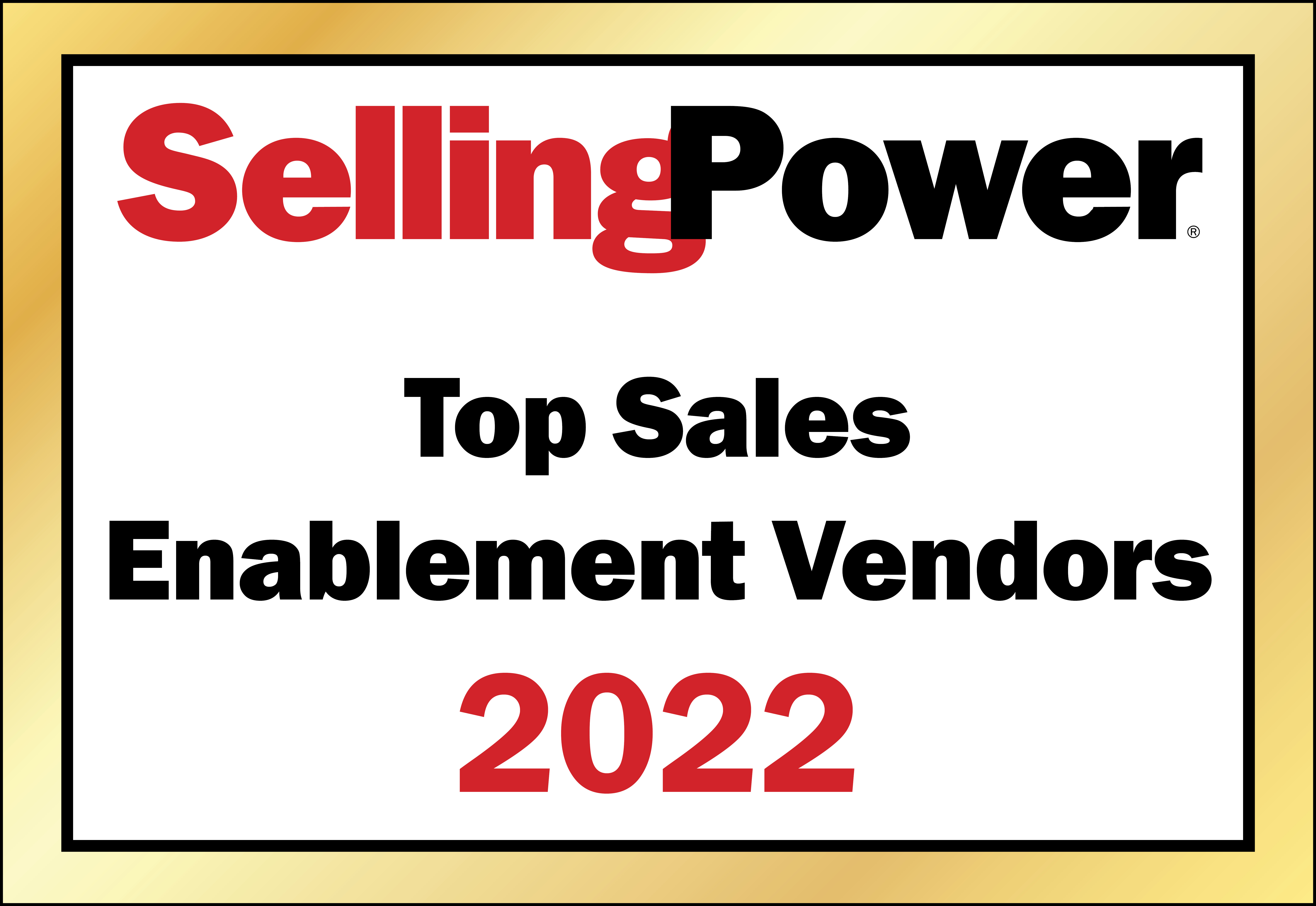 Logo for the Selling Power Top Sales Enablement Vendors in 2022