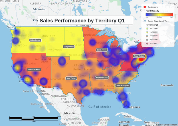 A color sensory map of the entire united states.