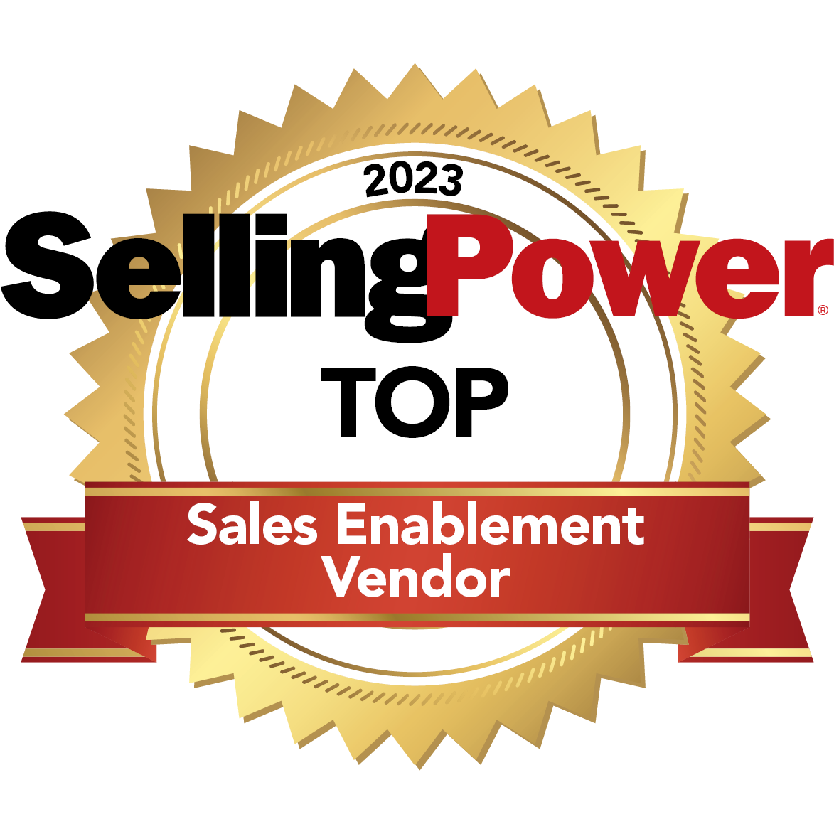 Logo for the Selling Power Top Sales Enablement Vendors in 2023