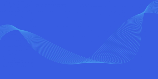 A blue background with a white line wave.