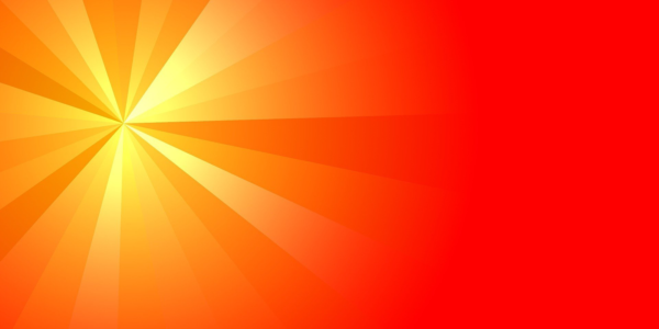 Yellow rays shooting out onto a red background.