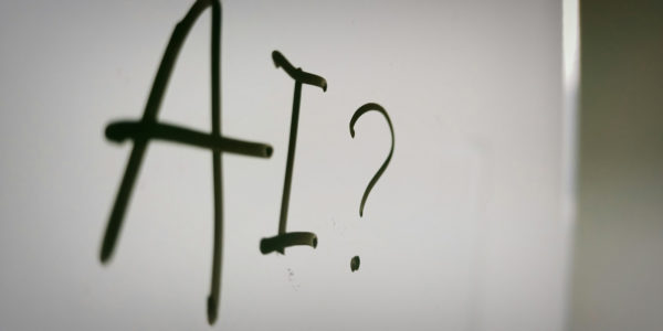 AI written on a whiteboard.