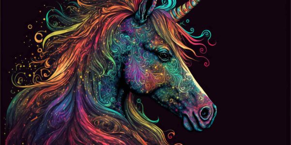 Multi-colored unicorn